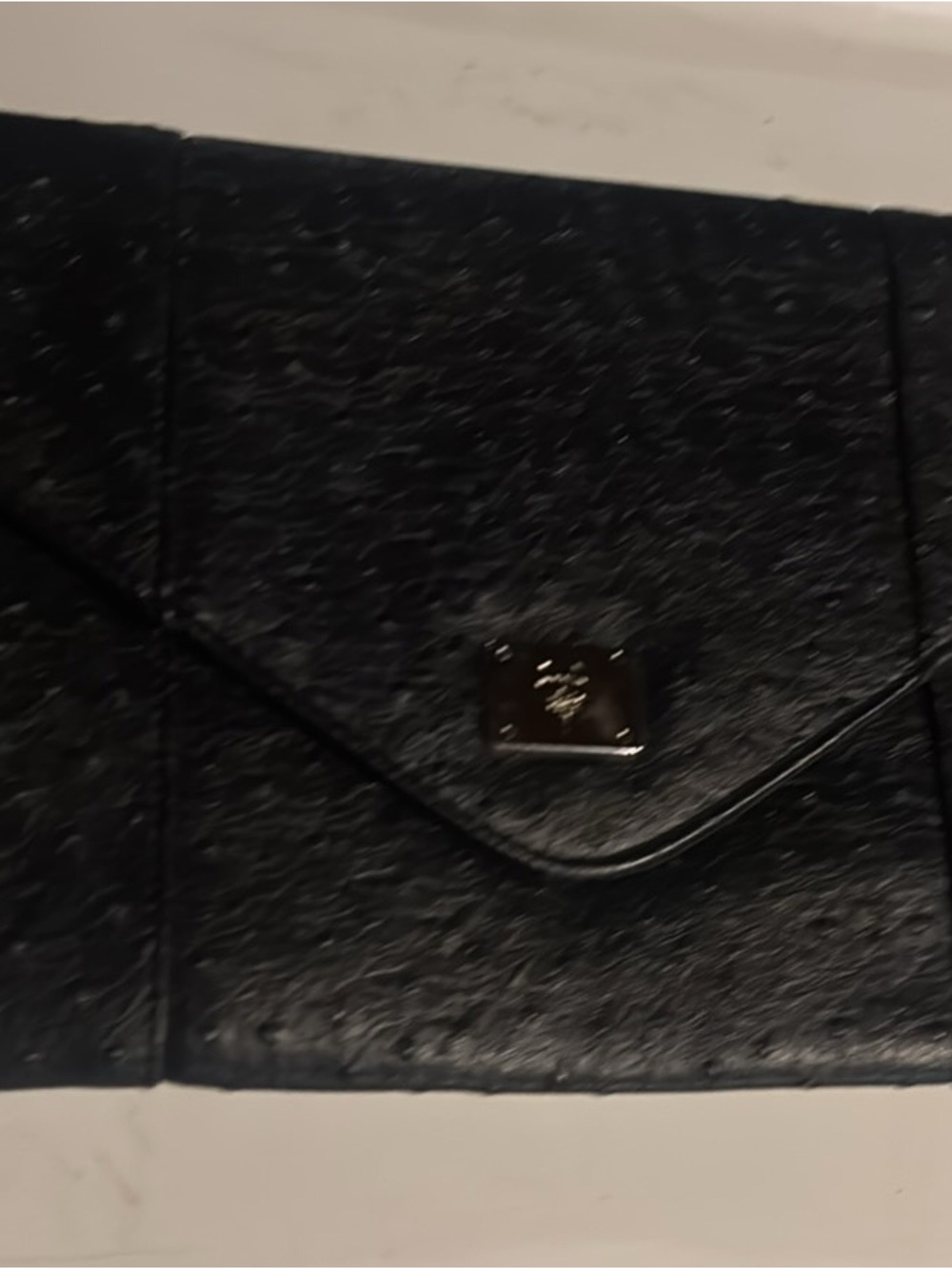 Beckman signature Women's black Envelope Clutch Bag.